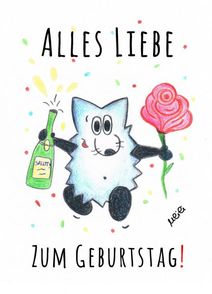 ulili-Cartoons - Alles Liebe zum Geburtstag! - 14,8 x 10,8 cm - Preis 1 Euro