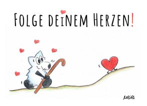 ulili-Cartoons - Folge deinem Herzen! - 10,8 x 14,8 cm - Preis 1 Euro