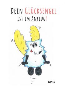ulili-cartoons - Dein Glücksengel ist im Anflug! - 14,8 x 10,8 cm - Preis 1 Euro